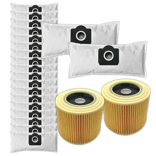 20x Staubsaugerbeutel für Kärcher MV3 WD3 - Staubsaugerbeutel aus Mikrovlies für optimale Leistung und passgenaue Qualität, inklusive 2x Filter – ideal für Kärcher Modelle 6.414-552.0 und 6.414-772.0.