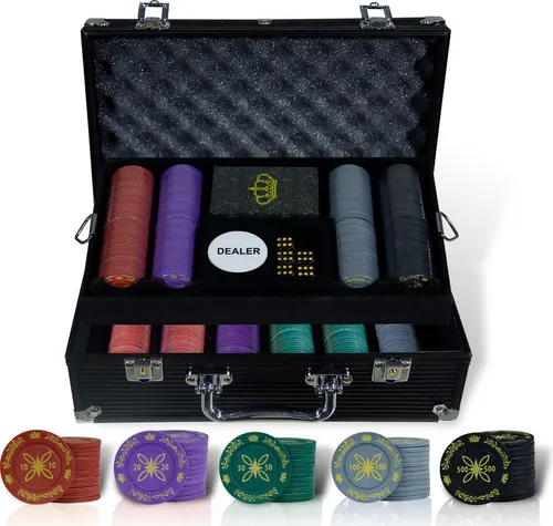 CCLIFE Profi Pokerset mit Pokerkoffer und 500 Pokerdecks - Poker Set für spannende Spielabende, ideal für alle Pokerliebhaber und ab 14 Jahren geeignet.