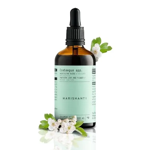 Weißdorn (Crataegus spp.) Alkoholfreie Urtinktur – flüssiger Extrakt – Tropfen – 100 ml – Nahrungsergänzungsmittel – Marishanti – 100% natürlich und vegan
