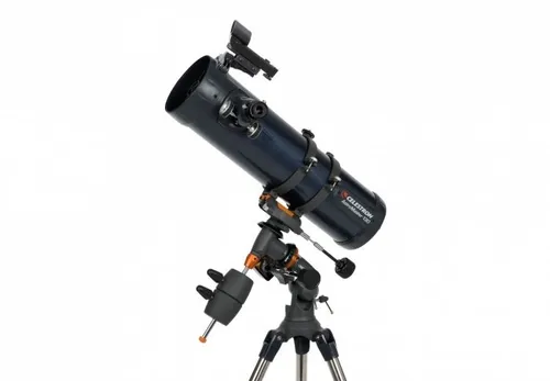 Celestron AstroMaster 130 EQ-MD mit Nachführmotor - Hochwertiges Teleskop mit automatischer Nachführung, für scharfe und klare Bilder durch vergütete Optiken aus optischem Glas