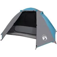 vidaXL Kuppel-Campingzelt 2 Personen Blau - Wasserdichtes 2-Personen Zelt mit abnehmbarem Überzelt für optimalen Wetterschutz und Insektenschutz. Leicht und tragbar, ideal für Abenteuer in der Natur.