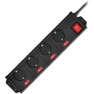 Hama 00223122 Steckdosenleiste mit Schalter - 1 S Schutzkontakt, 1.40 m Kabellänge, ideal für sicheren Stromanschluss zuhause