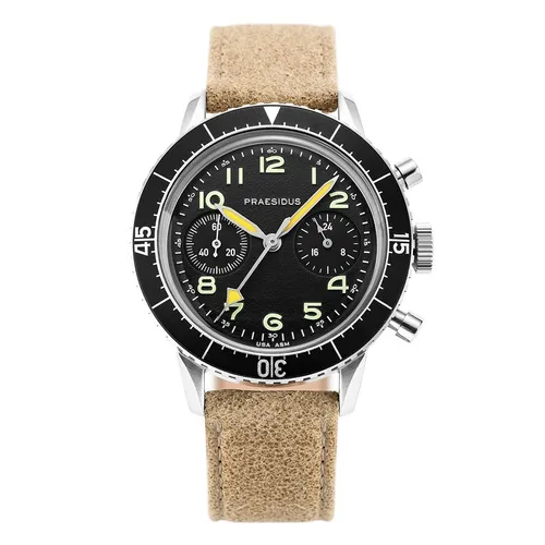 Praesidus Type Chronograph Mechanisch Quarz Stahl Leder Sand Pilot Herren Uhr