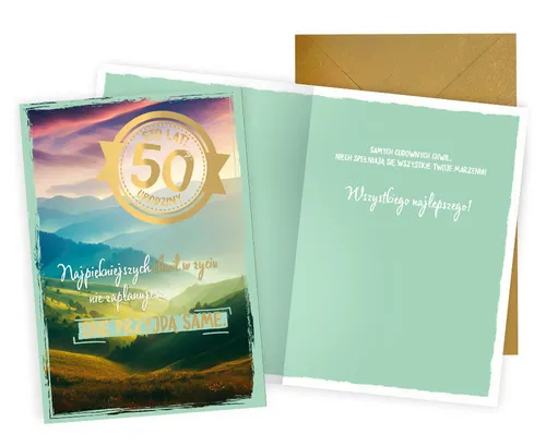 Karnet PR-569 Urodziny 50  cyfry PASSION CARDS - KARTKI 5906850800935