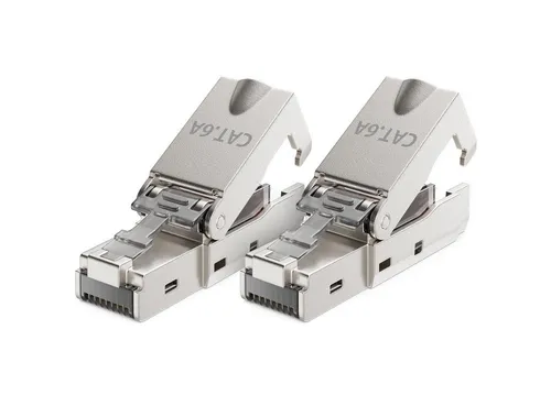 deleyCON deleyCON 2x CAT6a Werkzeugloser RJ45 Netzwerkstecker 10Gbit/s Stecker Netzwerk-Adapter