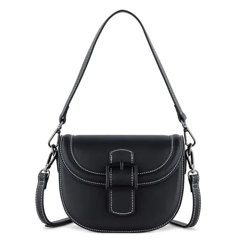 bugatti Zita Schultertasche schwarz - Umhängetasche mit kompakten Maßen von 20,5 x 9 x 15 cm, ausgestattet mit zwei Schulterriemen und einem praktischen Überschlagverschluss für schnellen Zugriff.