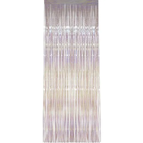Amakando glitzernder Fransenvorhang Schimmernder Fadenvorhang 91 x 244 cm Folienvorhang Lametta Vorhang Lamettavorhang Tür Türdekoration Eventdeko Türvorhang Fäden