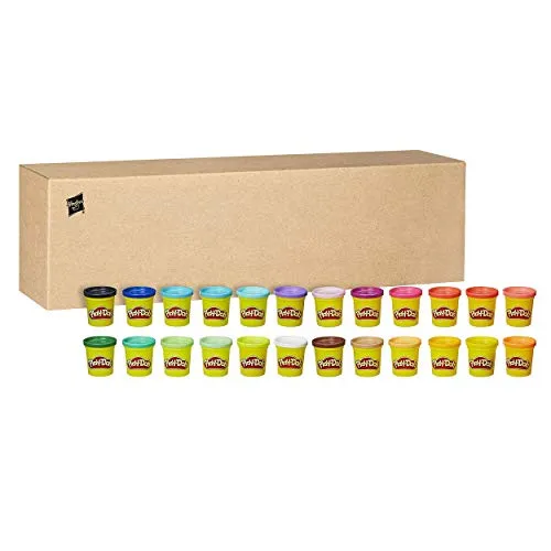 Play-Doh Bastel-Set mit 24 x 84g Dosen - Knete, kreatives Bastel-Set mit 24 bunten Dosen, ideal für Kinder ab 2 Jahren zur Förderung der Fantasie und Kreativität.