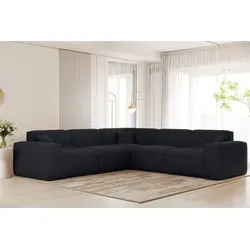 Ecksofa CELES PREMIUM in Dunkelblau in blau von Fun Möbel
