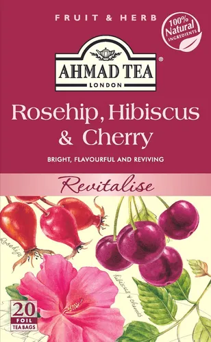 Hagebutte Hibiskus Kirsche Tee Früchtetee 20 Beutel Fruity Tea Teabag