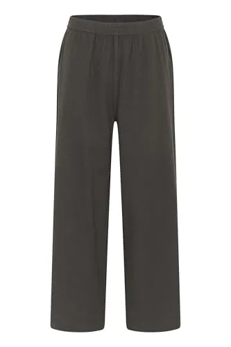 KAFFE Casual Hose KAnaya Damen Casual Hose Culotte Weites Bein Hohe Taille Capri Damenhose 36, Black Oyster 36