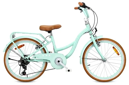 Zoll Kinderfahrrad 6-Gang Retro für Mädchen in türkis von Sun Baby