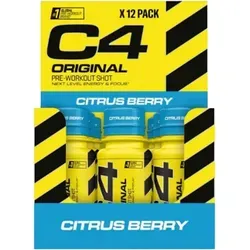 Cellucor C4 Original Shots Citrus Berry - 12x60ml - Diätergänzungsmittel mit erfrischendem Citrus Berry Geschmack, ideal für einen schnellen Energieschub vor dem Training.