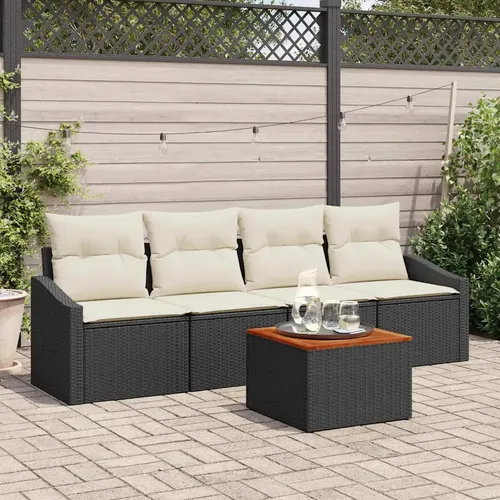 furnicato Gartenliege Modulares Garten Sofa Set Schwarz 55x62x85 cm
