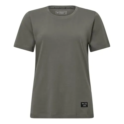 Salewa Eagle Logo Patch T-shirt W faded green (5A50) - Outdoor & Funktionsshirts für Damen, aus atmungsaktiver Baumwolle und biobasiertem Tencel für besten Tragekomfort und Geruchsregulierung – ideal für Freizeit und Alltag.