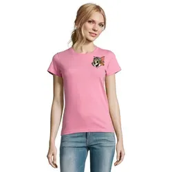 Blondie & Brownie T-Shirt Tom und Jerry Retro Katz Maus Comic Vintage Damen Freizeitshirt Design (Einzelstück, Einzelartikel) RetroPatch KatzMaus UrbanStyle rosa S