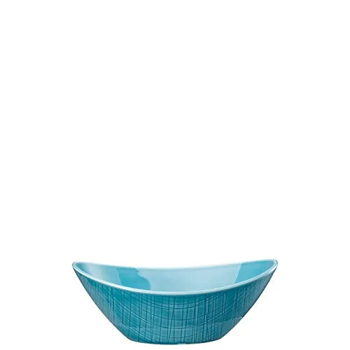 Rosenthal Studio + Selection Mesh Colours Aqua Schale Oval 20x15 cm - Dekoschalen aus hochwertigem Porzellan, spülmaschinenfest und mikrowellengeeignet – ideal für stilvolle Tischdekoration.