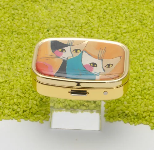 Fridolin Pillenbox Pillendose eckig Rosina Wachtmeister 2 Katzen