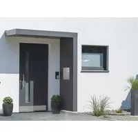 Gutta Rechteckvordach BS PLUS 200 x 90 cm mit Briefkasten in grau von Gutta