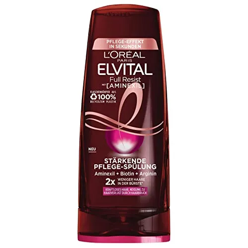 L'Oréal Paris Elvital Full Resist Power Booster Spülung 250 ml - Haarwuchsfördernder Conditioner gegen Haarbruch, mit Biotin und Provitamin B5 für kraftvolles, entwirrtes Haar und revitalisierte Kopfhaut. Ideal für feines, brüchiges Haar.