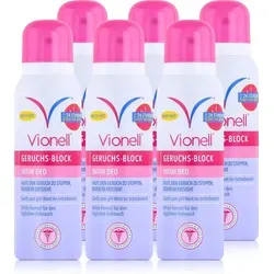 Vionell Geruchs-Block Intim Deo 125ml - Sanfte Frische für den Intimbereich (6er Pack) - Deodorant für empfindliche Zonen, wirkt bis zu 24 Stunden und ist gynäkologisch getestet – ideal für unterwegs!