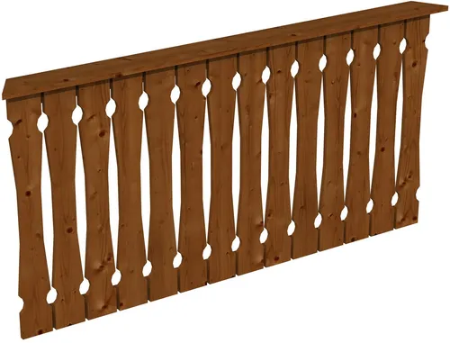 Skanholz Brüstungsgeländer für Balkonschalung, 180 cm - Zubehör für Gartenhäuser, robustes Holzgeländer in Nussbaum-Optik, ideal für sichere Balkonschalungen mit 5 Jahren Herstellergarantie.
