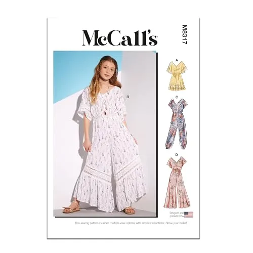 McCall's M8317A Mädchen Strampler und Jumpsuits Gr. A (7-8-10-12-14-16)