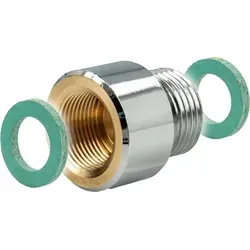 tecuro Reduzierstück M15/1 x 3/8 Zoll MS-verchromt - Praktisches Reduzierstück mit M15 x 1 Innengewinde und 3/8 Zoll Außengewinde. Ideal für Sanitärarmaturen und herausziehbare Schläuche. Hochwertiges Messing, verchromt, inkl. 2 Dichtungen.