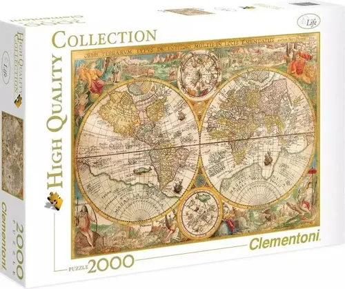 Clementoni 32557 Antike Landkarte Puzzle - 2000 Teile, buntes Erwachsenenpuzzle für stundenlangen Knobelspaß und ideale Wanddekoration