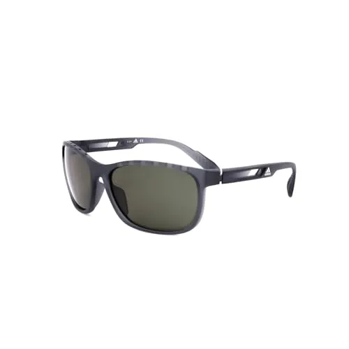 Adidas SP0014 Herren-Sonnenbrille - Sportbrille mit ovalem Vollrand, grau und grünem Glas – ideal für aktive Männer, die Stil und Schutz suchen.