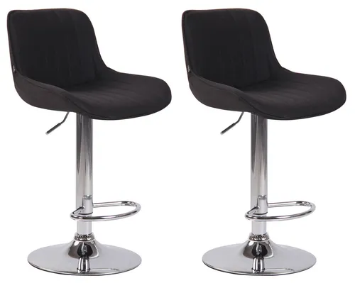 furnicato Barhocker Set Lentini schwarz, höhenverstellbar mit 360° Drehung