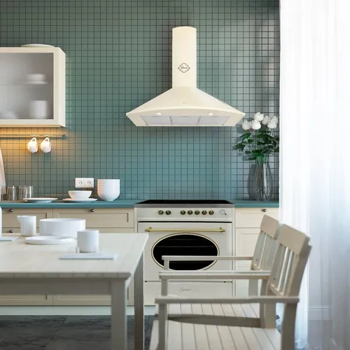 Gurari GCH E 912 Cr r Retro Elektro Standherd +Dunstabzugshaube 90 cm