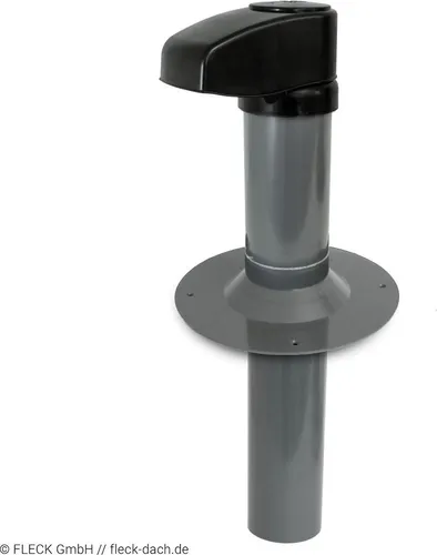 Flachdach-Schwanenhals mit Klappelement DN100 aus Hart-PVC - Praktischer Flachdach-Schwanenhals mit Klappelement für die einfache Durchführung von Leitungen bis 70 mm Durchmesser. Aus robustem Hart-PVC, ideal für Flachdächer und schützt vor Witterungseinflüssen.