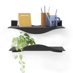 Surf Regale (Set aus 2) Schwarz – Stilvolle Wandakzente in schwarz von Umbra