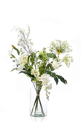 artplants.de Kunst Blumenstrauß Feme, weiß, 105cm - Künstlicher Blumenstrauß aus hochwertigen Materialien, perfekt für Geschenke oder zur Dekoration. Mit einer Höhe von 105 cm und einem Durchmesser von 40 cm sorgt er für eine stilvolle Atmosphäre.