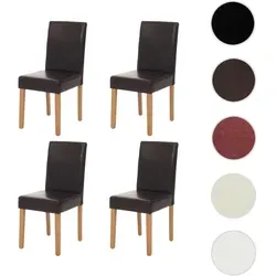 Esszimmerstuhl Littau 4er-Set – Hochwertige Lederoptik in Braun - Stühle für Esszimmer, modernes Design mit hoher Rückenlehne und bequemer Polsterung für höchsten Sitzkomfort. Rutschfeste Füße schützen Ihre Böden.