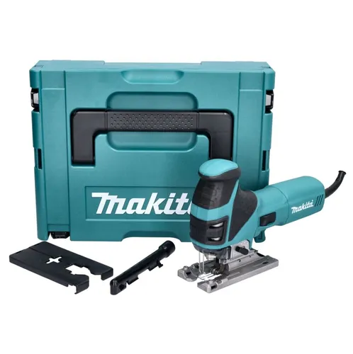Makita 4351FCTJ Pendelhubstichsäge - Kraftvolle 720 W Pendelhubstichsäge im Systainer, inkl. Sägeblattset und werkzeuglosem Sägeblattwechsel für präzises Arbeiten.