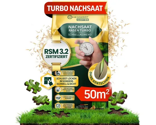 HEIMWERT Rasensamen Rasensamen Nachsaat Grasssamen schnellkeimend 1kg