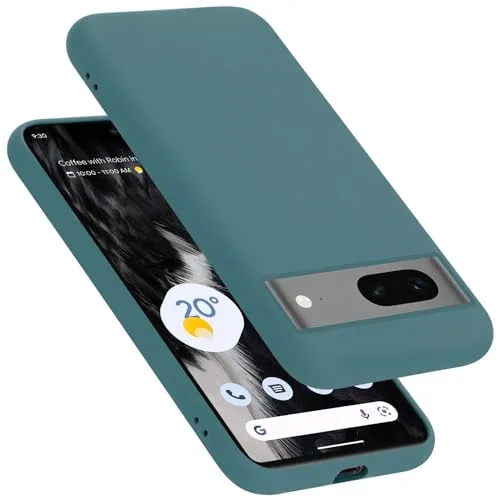 Cadorabo Hülle kompatibel mit Google Pixel 7 Hülle Silikon Handyhülle für Pixel 7 Case aus flüssigem Silikon- Kratzfeste und stoßfeste dünne TPU Schutzhülle - Liquid GRÜN