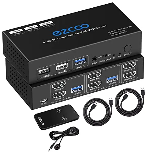 Produktbild 8K HDMI 2.1 KVM Switch Dual Monitor mit USB 3.0
