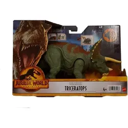 Jurassic World Roar Strikers Triceratops - 33 cm große Actionfigur mit Brüll- und Rammattacken, für aufregende Dinosaurier-Abenteuer und Augmented Reality Erlebnisse