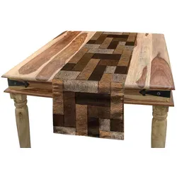 Abakuhaus Tischläufer Esszimmer Küche Rechteckiger Dekorativer Tischläufer, Schokolade Holzparkett Motiv beige 40 cm x 300 cm