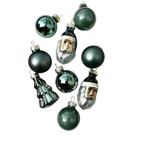 Kleine Baumkugeln aus Glas Ø 2 cm/2,5 cm/3 cm - Christbaumkugeln Baumschmuck Christbaumschmuck Weihnachtsbaumschmuck Weihnachtsbaumkugeln (Grün/Box, 30 mm - 9er Stange)