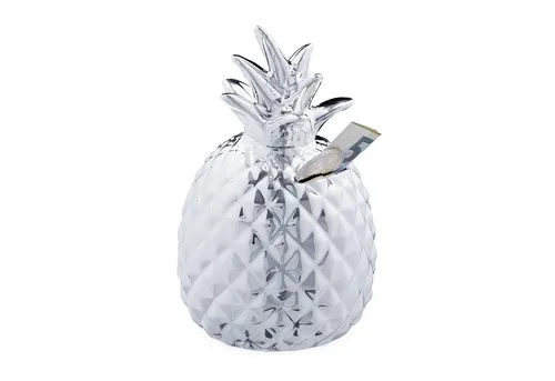 relaxdays Spardose 2 x Spardose Ananas in Silber in silber von Relaxdays