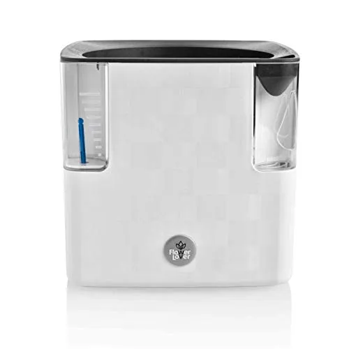 Erhard-Trading Cobble 14 Design Kr?utertopf mit Bew?sserungssystem Kr?uterkasten Pflanzgef?? Kr?uter Topf (Kristallwei?)