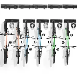 VEVOR Fahrradständer Wandhalterung für 6 Fahrräder - Fahrradständer & Aufbewahrung, platzsparend und ideal für Garagen mit einer maximalen Belastbarkeit von 136 kg.