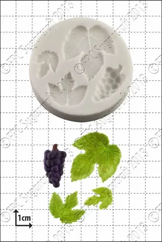 Silikonform Grape & Wein Blätter Essen Verwendung FPC Sugarcraft