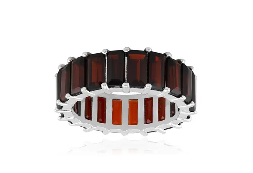 Cavill Silberring Cavill Ring 9,72 ct Granat Baguette 925 Silber moderner Damen (1-tlg)