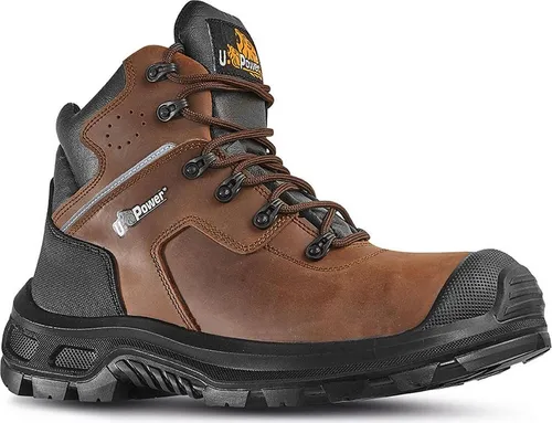 U-POWER Sicherheitsstiefel HELSINKI ESD S3 CI SRC Größe 38 - Robuste Arbeitsschuhe aus wasserabweisendem Pull-Up-Leder mit WOW2-Einlegesohle für optimalen Komfort. Ideal für Handwerker und Gärtner, rutschfest und mit Kälteschutz für feuchte Umgebungen.