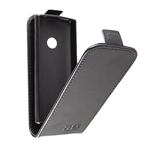 caseroxx Flip Cover für Nokia 105/110 4G 2021 in schwarz – Handy-Tasche mit Kreditkartenfächern & Magnetverschluss aus Kunstleder, schlank & funktional